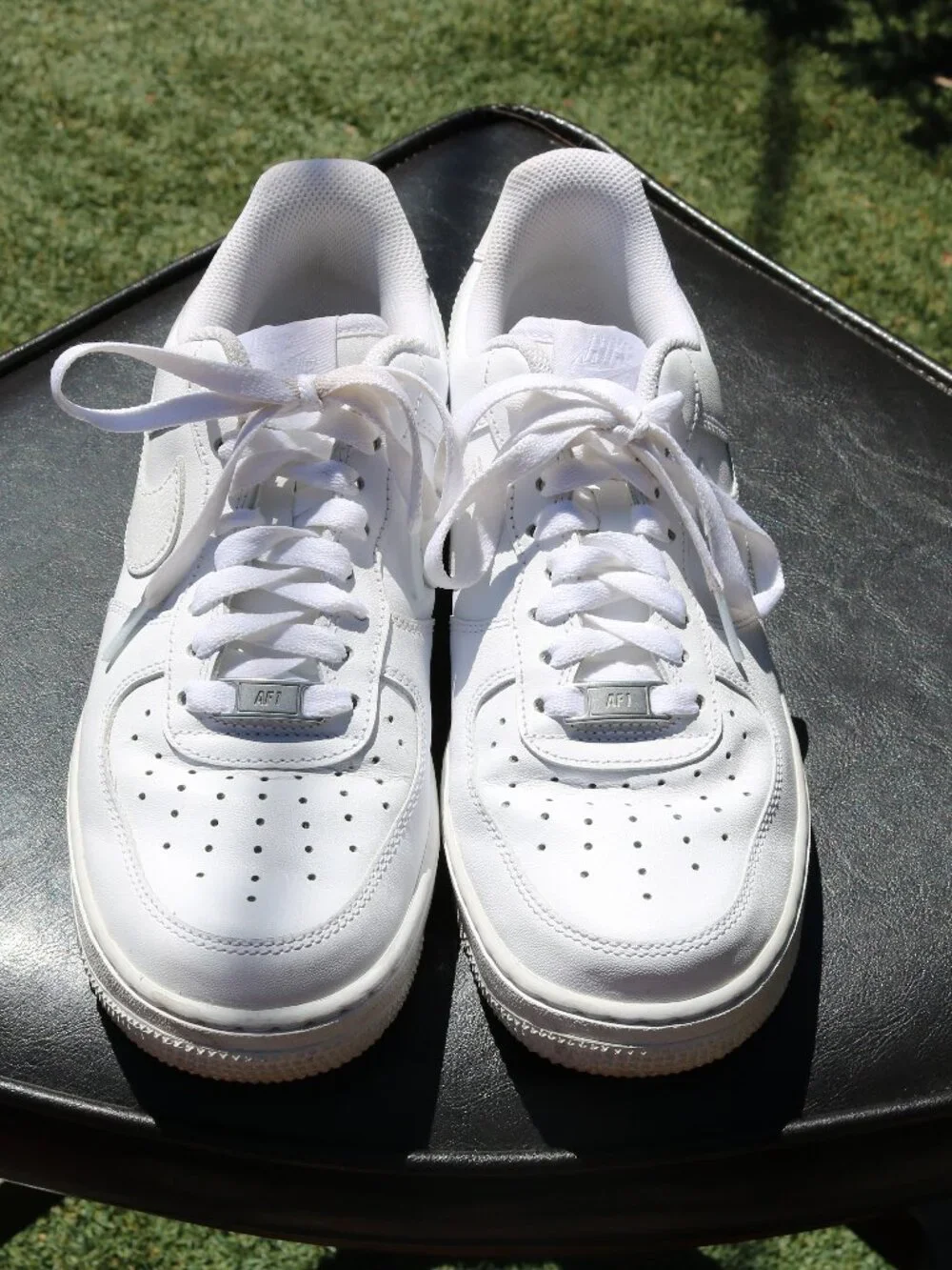 Nike Air Force 1 '07 Triple White Leather Low Top Casual Sneakers